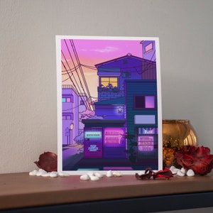 Postcard Japan Anime Illustration - Japan Streets - by Kiaru