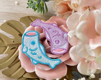 2 Pack Kawaii Cute Embroiodery Iron On Patch - Koi ! - By Kiaru