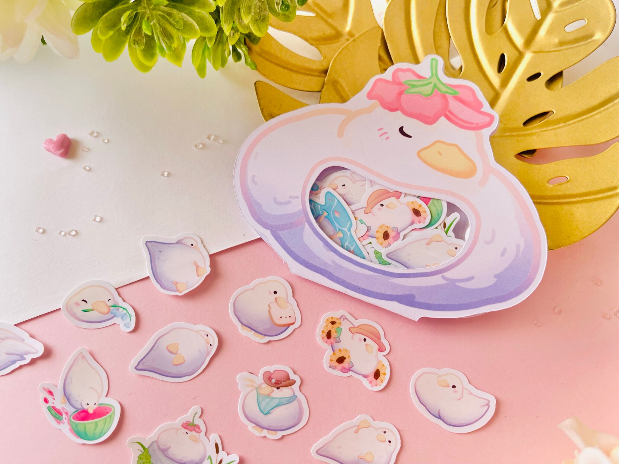 Mini Sticker 60Pc Pack - Kawaii Patilda The Duck - By Kiaru