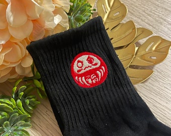 Embroidery Socks Kawaii Cute Japan Daruma - By Kiaru