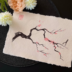 Kawaii Traditional Ink Print Japan illustration A4 - Sakura! - by Kiaru