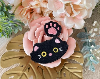 2 Pack Kawaii Cute Embroiodery Iron On Patch - Kitty Cat - By Kiaru