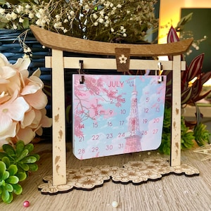 2025 Wood Desk Calendar Kawaii Anime Lofi - By Kiaru