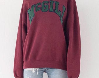 Gr. XL Russell Athletic McGill College Sweater 90s Vintage Made in USA
