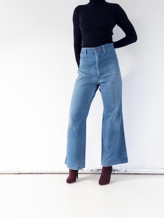 Size 36 Wrangler 70s Vintage Bell Bottoms Made in Malta - Etsy UK