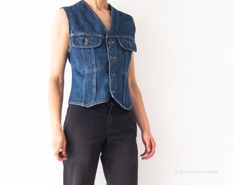 70s vintage Lee denim vest size. S - M