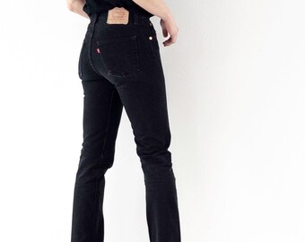 Size 31x30.5 Vintage Levis 503 Faded Black Jeans Straight Cut