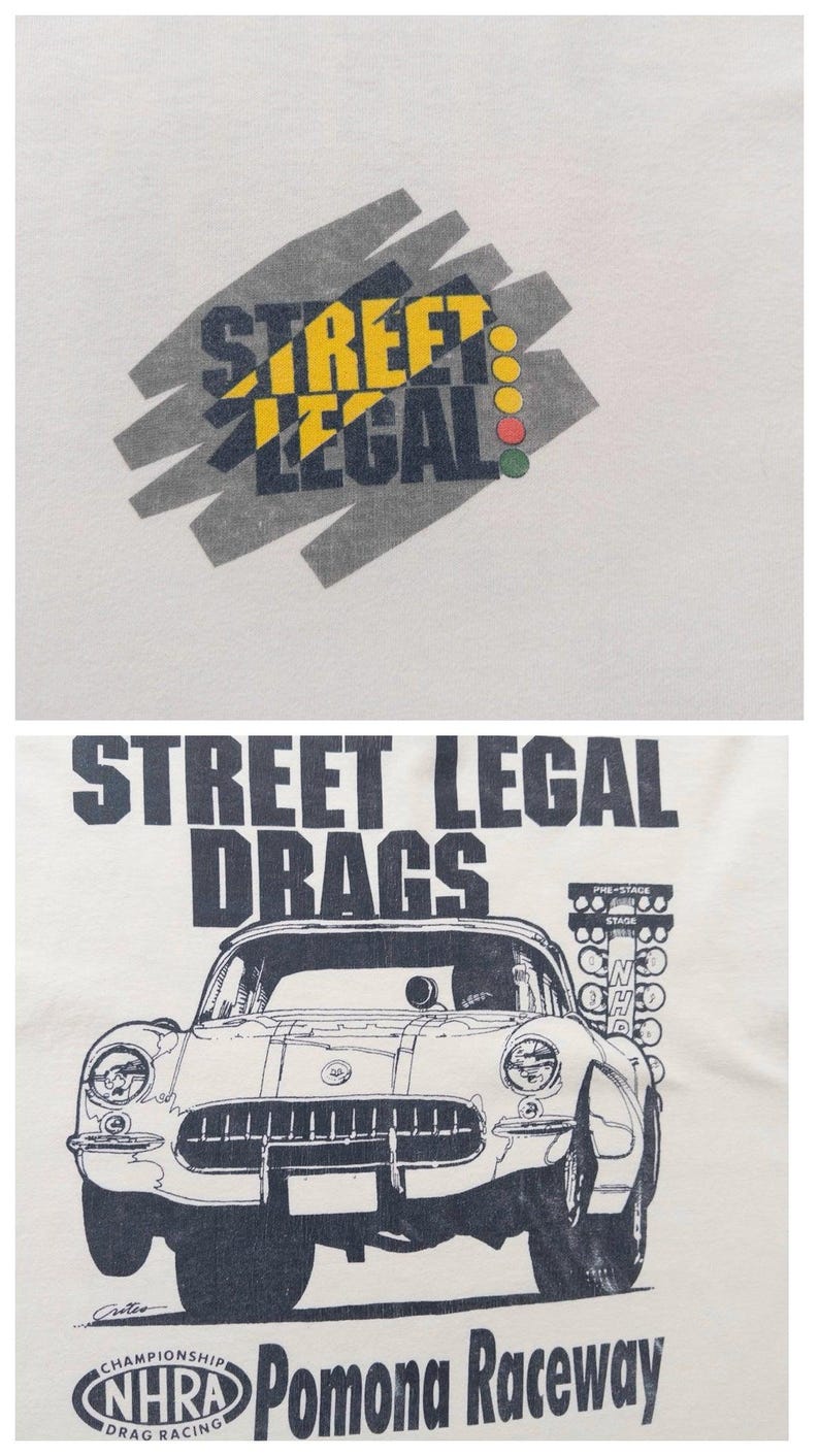 Size Xl Ss Sport Service Street Legal Drags Pomona Raceway T-Shirt – Nhra Graphic – 90S Vintage Made In Usa