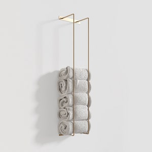 Towel Rack Gold Wall Mount Solid Metal  holder Hand and bath