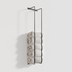 Towel Rack Towel Holder Wall Mount Metal Storage Bathroom Organizer image 4