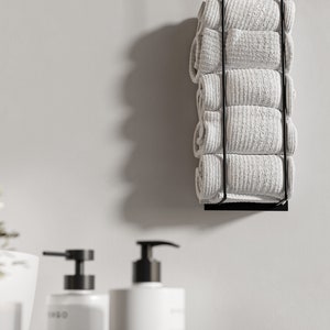 Towel Rack Towel Holder Wall Mount Metal Storage Bathroom Organizer image 10