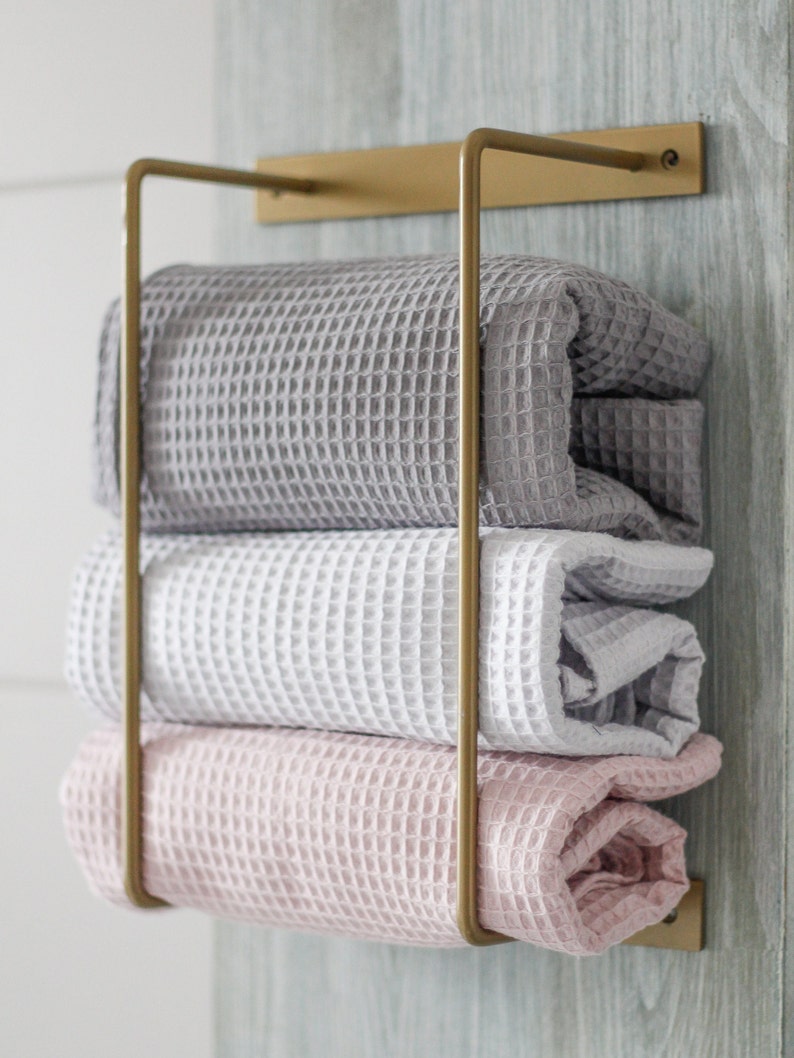 Bathroom Towel Rack Wall Mount Storage for Bath Towels Solid Etsy