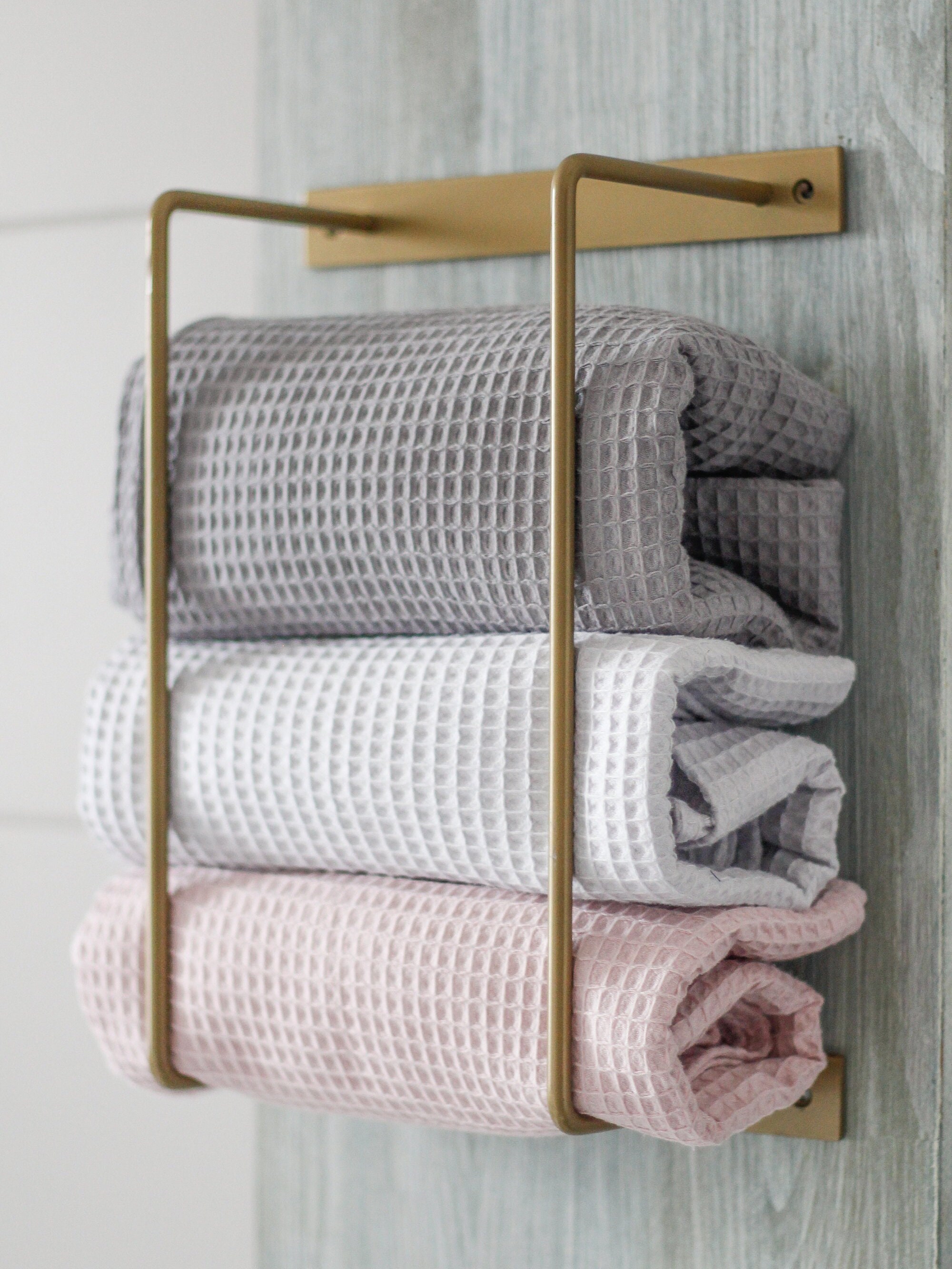 Bathroom Towel Rack Wall Mount Storage for Bath Towels Solid - Etsy