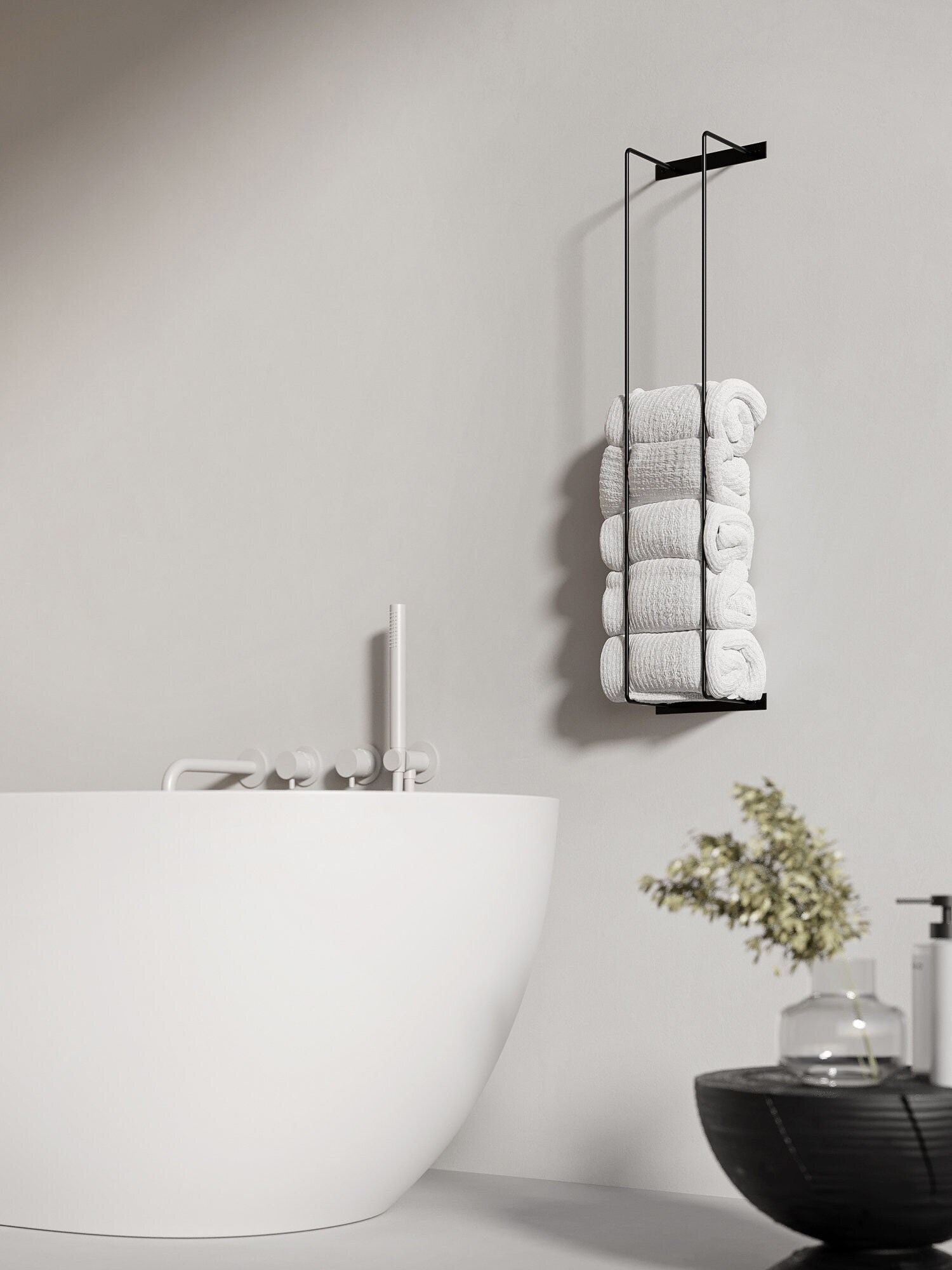 Towel Rack Towel Holder Wall Mount Metal Storage Bathroom Etsy UK