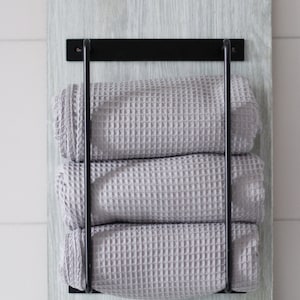 Bathroom Towel Rack Wall Mount Storage For Bath Towels Solid Metal Organizer image 3