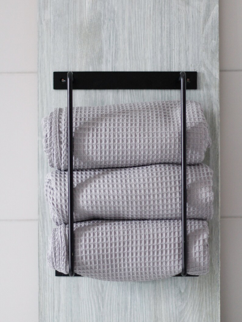 Bathroom Towel Rack Wall Mount Storage for Bath Towels Solid Etsy