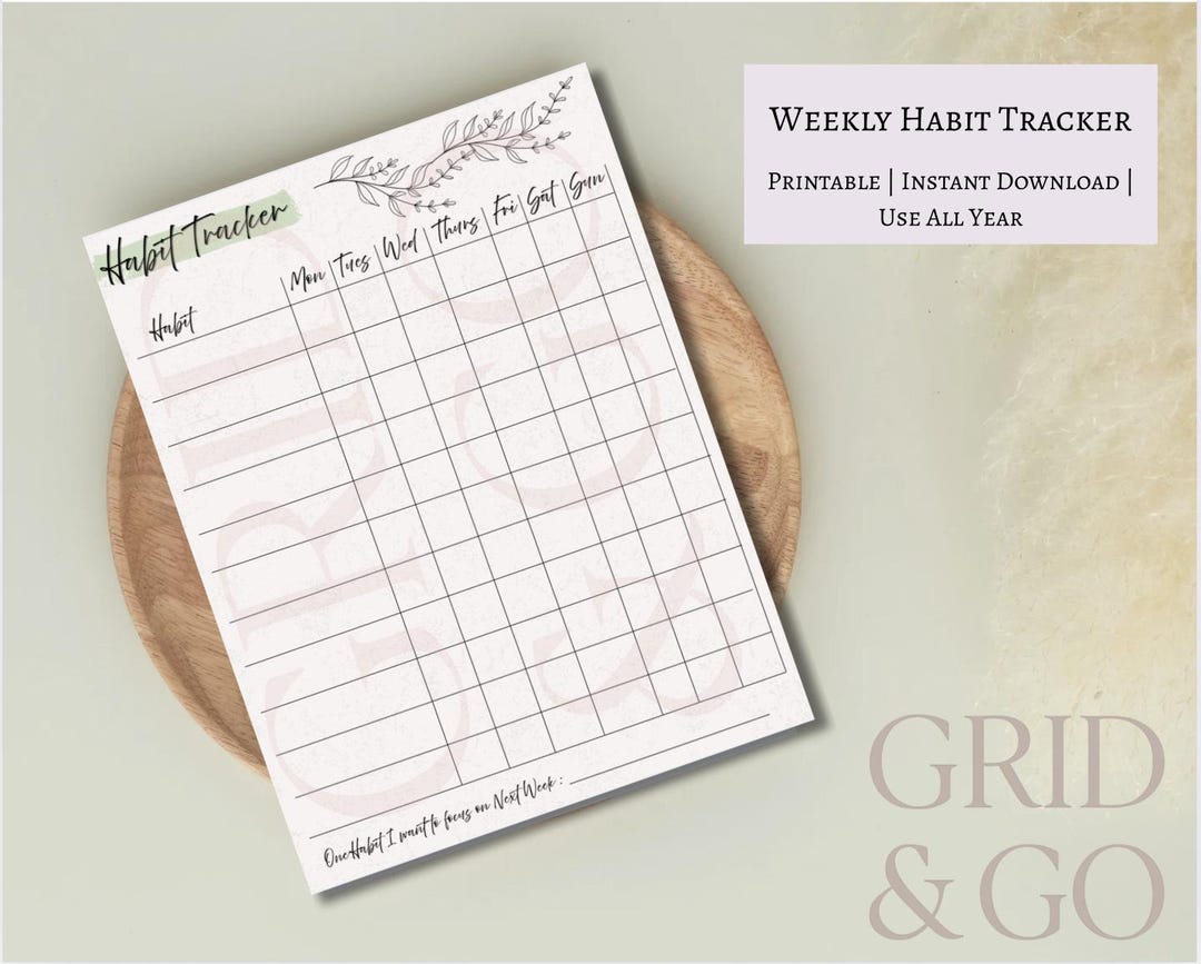 Weekly Habit Tracker Printable | Minimalist Routine Tracker PDF ...