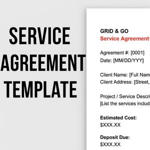 Service Agreement Template | Editable Google Docs Contract | Client Agreement for Contractors N Service Businesses
