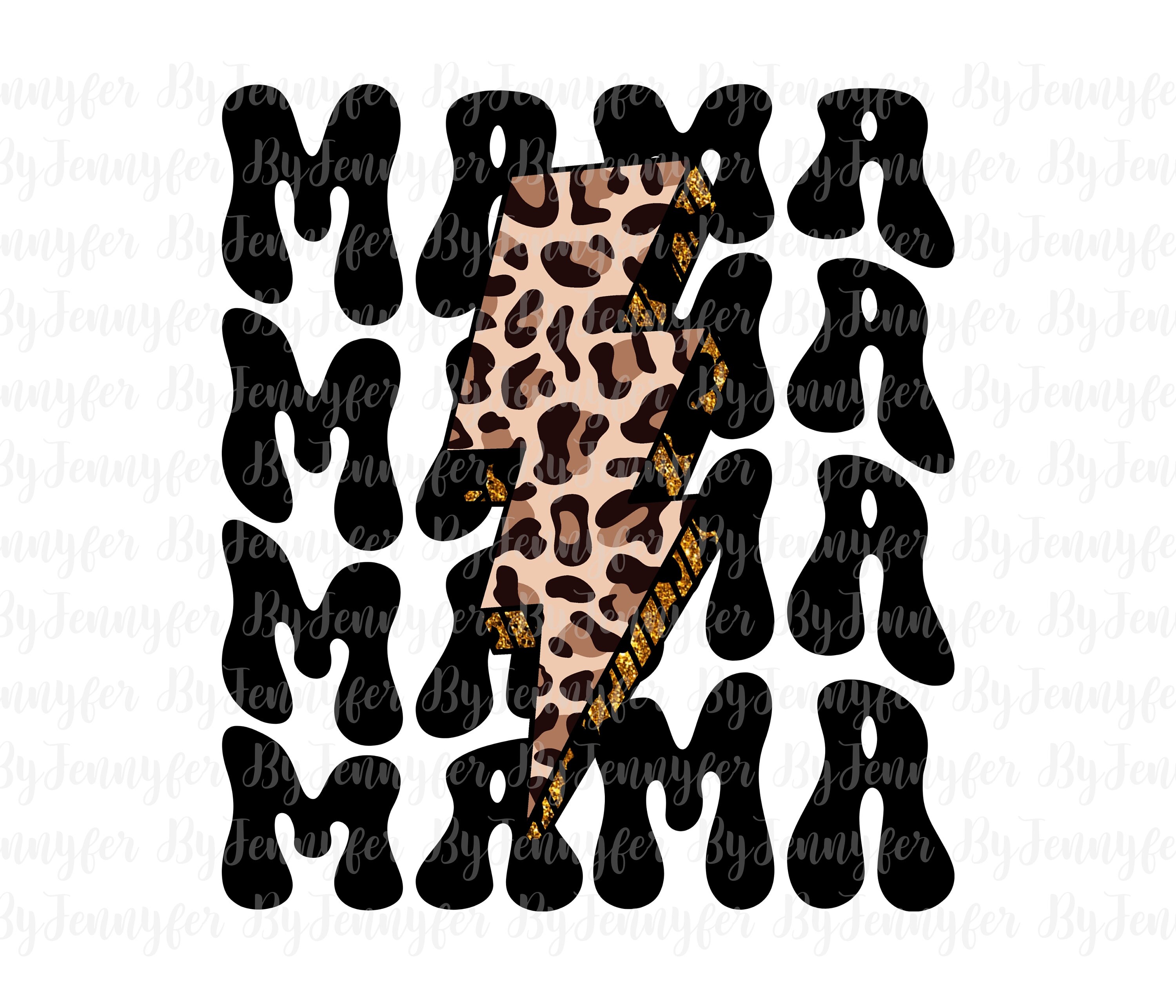 Mama Lightning Bolt Png, Mama Svg Cheetah, Mama Cheetah Print Svg