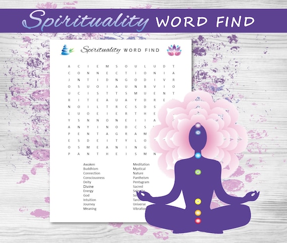 spirituality word find word search printable brain teaser etsy