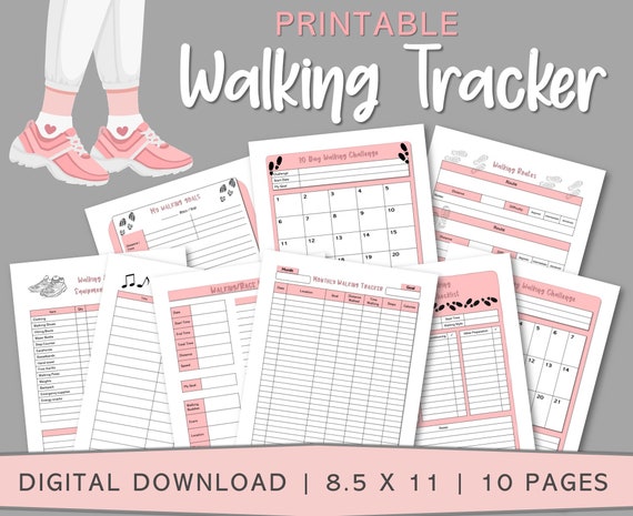 Printable Running Log, Walking Tracker, Hiking Logbook, Outdoor Enthusiast, Runner Gifts, Running Planner, Walking Log, Hiking For Women