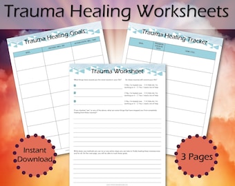 Trauma Worksheets, Printable Therapy Journal, PTSD Workbook, Mental Health, Healing Journey, Guided Journal For Healing