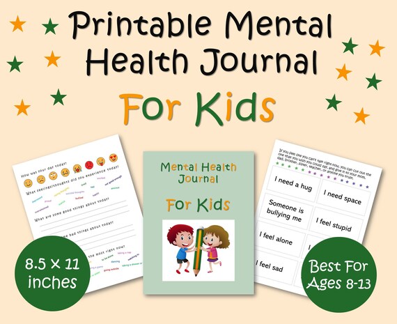 Printable Mental Health Journal for Kids Kids Journal Page - Etsy