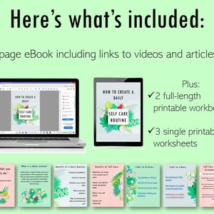 7 page ebook including links to videos and articles plus 2 full length printable workbooks and 3 single printable worksheets