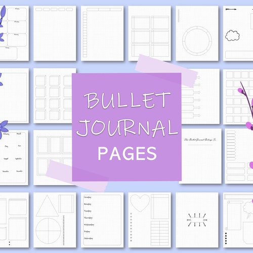 Bullet Journal Pages Printable Starter Journal Template Etsy