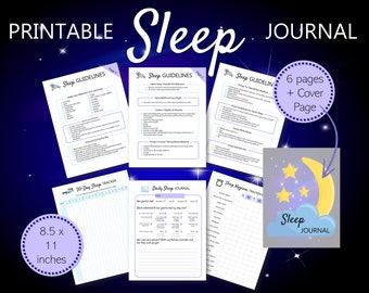 Sleep Journal, Sleep Tracker Printable, Sleep Planner, Bedtime Routine, Bedtime Journal, Sleep Diary, Planner Inserts, Sleep Log