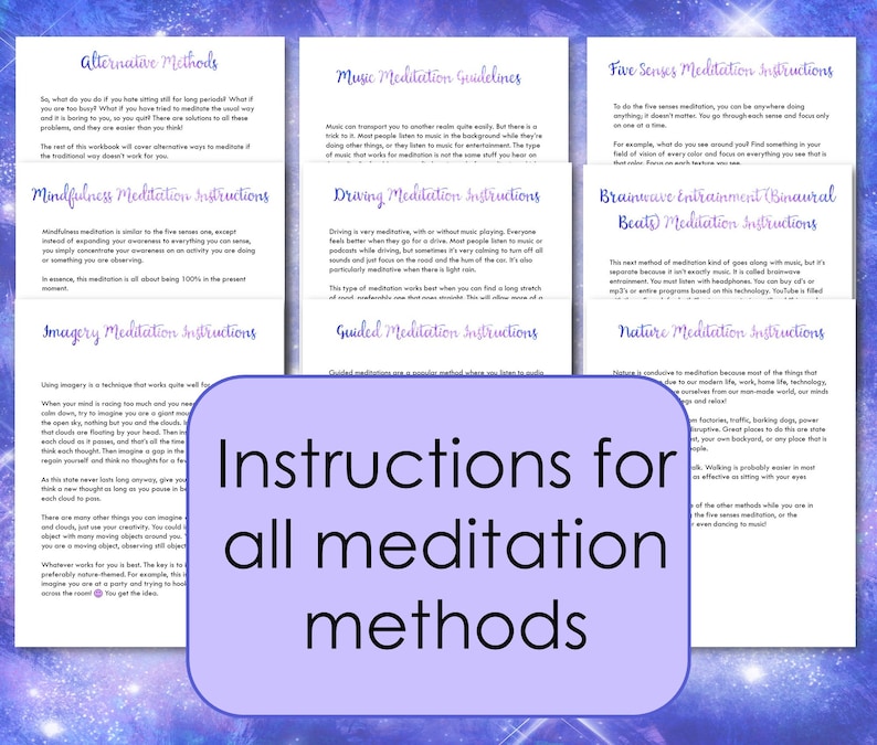 Printable Meditation Journal Mindfulness Workbook Meditation - Etsy