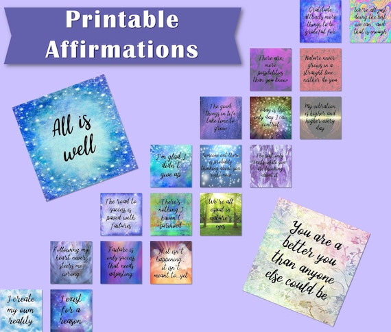 Printable Affirmation Cards, Motivational Images, Inspirational Quotes, Mindset Cards, Printable Stickers, Manifestation Print