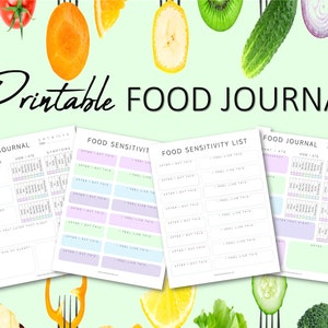 Printable Food Journal, Food Sensitivity, Food Tracker, Symptom Tracker, Mindful Eating, Daily Food Log