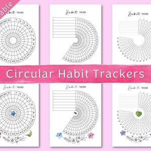 Circular Habit Tracker Printables,  Monthly Tracker, Tracker Printable, Planner Inserts, Habit Tracker Circle, 30 Day Habit Tracker