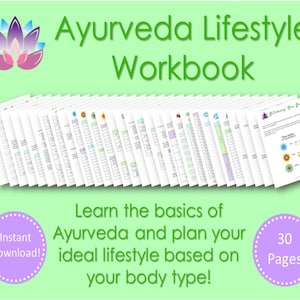 Ayurveda Workbook, Ayurvedic Planner, Lifestyle Planner, Self Care ...