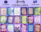 Anxiety Coping Cards, Printable Anxiety Cards, Anxiety Coping Skills, Anxiety Relief, Mental Health Cards, Mental Wellness Cards