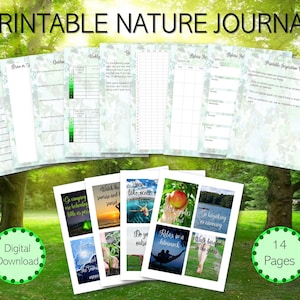 Journal imprimable de la nature, invites de journal de la nature, journalisation de la nature, autocollants de la nature, cadeau d'amant de la nature, suivi de la nature, planificateur de la nature