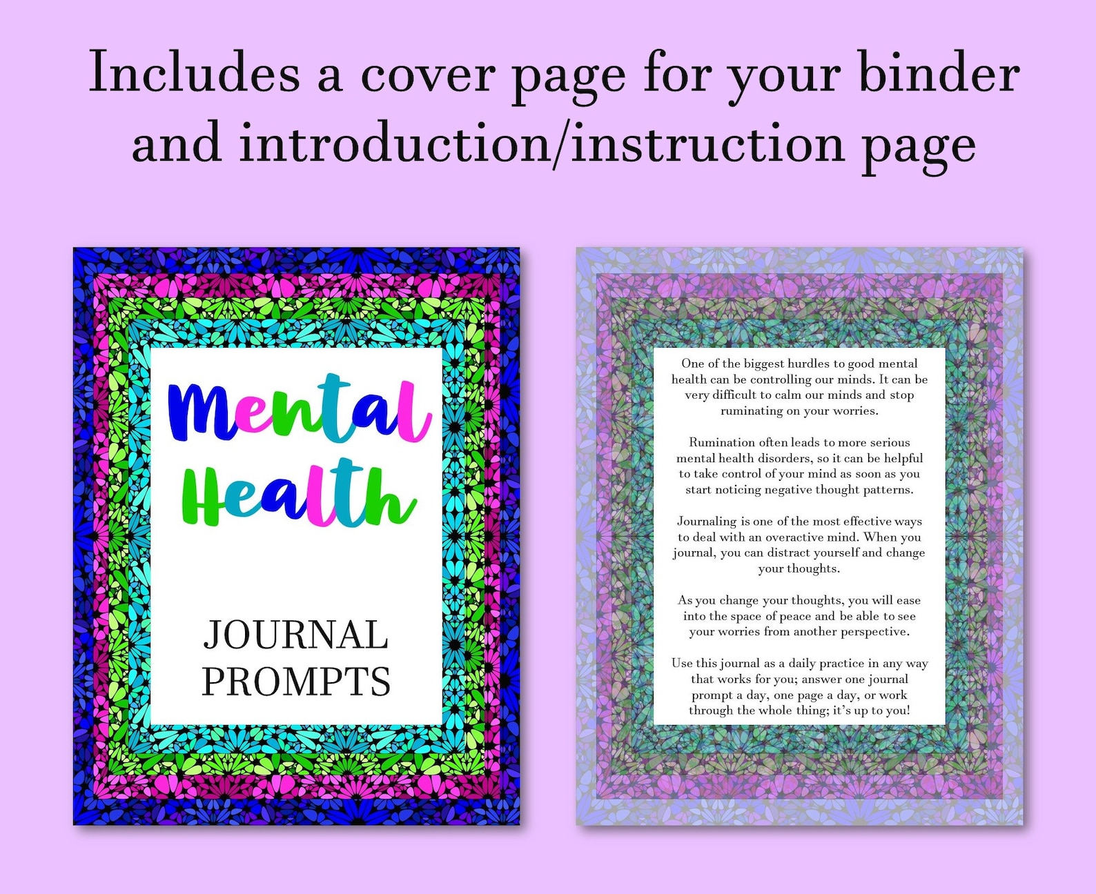 Mental Health Journal Prompts, Printable Journal Prompts, Worry Journal