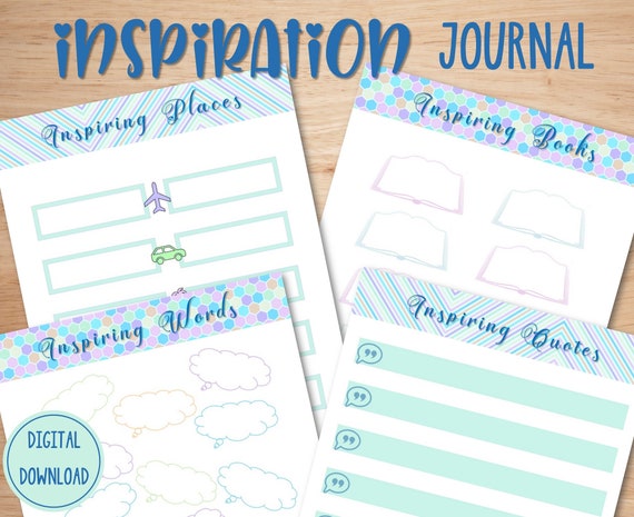Inspiration Journal Printable Journal Journal Pages - Etsy