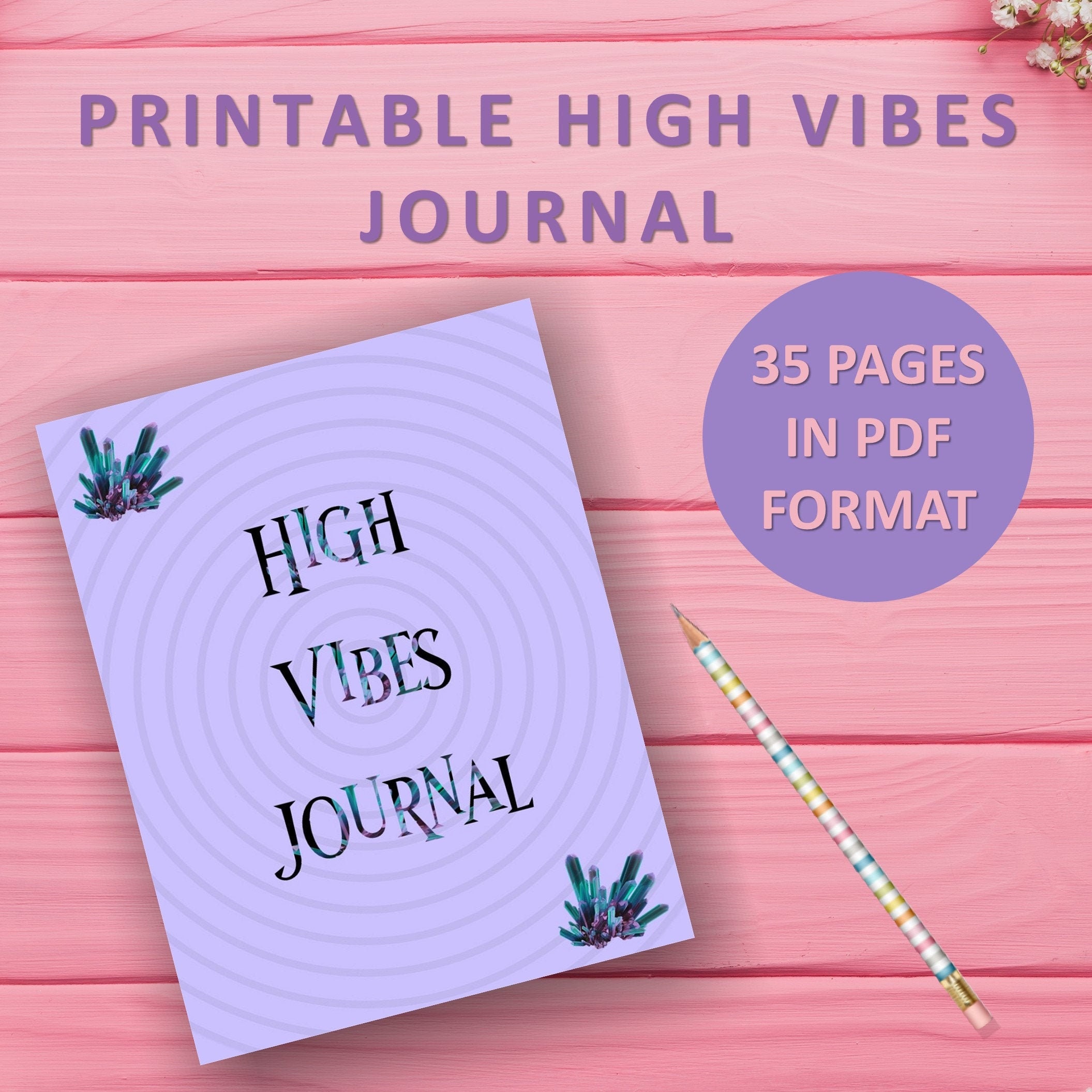 High Vibes Journal High Vibration Printable Journal Etsy