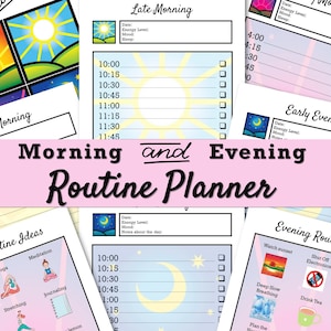 Printable Daily Routine Planner, Routine Chart, Morning Routine, Evening Routine, Morning and Evening Planner, Nighttime Routine, Self Care