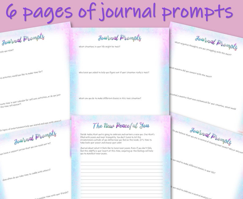 Inner Peace Journal, Printable Journal, Guided Journal Pages, Finding Peace, Mindfulness Journal, Mental Health, Self Care, Anxiety Relief image 4