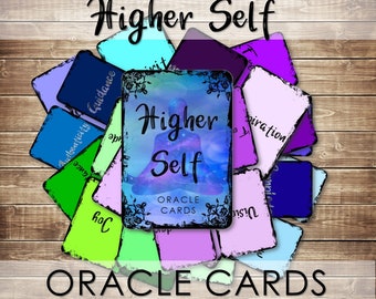 Printable Oracle Cards, Higher Self Oracle Deck, Meditation Tools, Spiritual Gift, Personal Development, Self Reflection Cards
