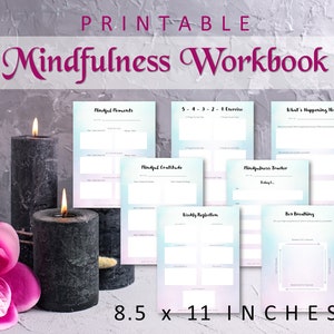 Mindfulness Workbook, Journal für persönliche Entwicklung, druckbare Achtsamkeit, Journal für psychische Gesundheit, druckbare Dankbarkeit
