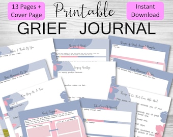 Grief Journal, Grief Gift, Printable Journal, Loss Journal, Therapy Journal, Grievance Journal, Healing From Grief, Grief Workbook