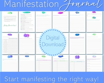 Printable Manifestation Journal, Law of Attraction Workbook, Manifesting Planner