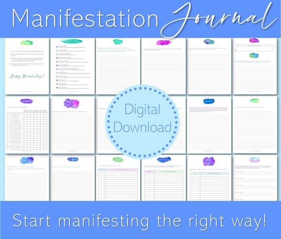 Printable Manifestation Journal, Law of Attraction Workbook, Manifesting Planner