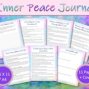 Inner Peace Journal, Printable Journal, Guided Journal Pages, Finding Peace, Mindfulness Journal, Mental Health, Self Care, Anxiety Relief image 1