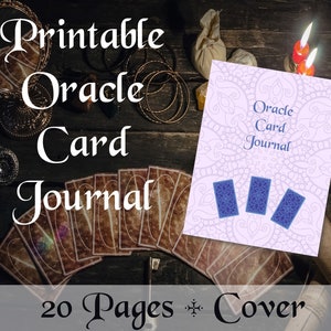 Diario delle carte Oracle stampabile, quaderno di esercizi dei Tarocchi, diario spirituale, quaderno di esercizi Oracle, dono spirituale