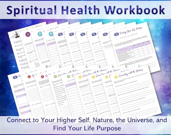 Druckbares spirituelles Arbeitsbuch, Spiritualität Journal, Höheres Selbst, Lebenszweck, Göttliche Verbindung